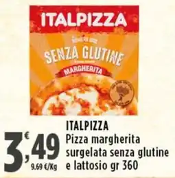 Rossotono Carrefour Italpizza pizza margherita surgelata senza glutine e lattosio offerta