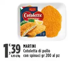Rossotono Carrefour Martini Cotoletta di pollo con spinaci offerta