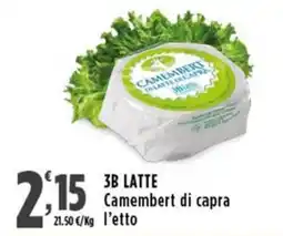 Rossotono Carrefour 3B LATTE Camembert di capra offerta