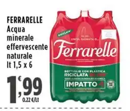 Rossotono Carrefour Acqua minerale effervescente naturale Ferrarelle offerta