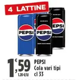 Rossotono Carrefour Pepsi Cola vari tipi offerta