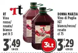 Rossotono Carrefour Donna Marzia Vino offerta