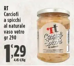 Rossotono Carrefour Carciofi a spicchi al naturale offerta