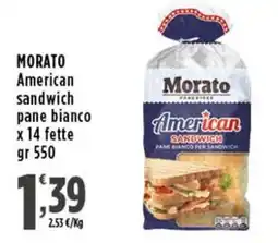 Rossotono Carrefour Morato American sandwich pane bianco offerta