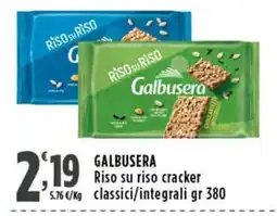 Rossotono Carrefour Galbusera Riso su riso cracker classici/integrali offerta