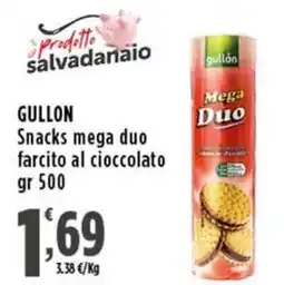 Rossotono Carrefour Gullon Snacks mega duo farcito al cioccolato offerta