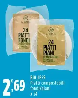 Rossotono Carrefour Bio Less Piatti compostabili offerta