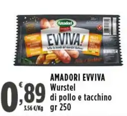 Rossotono Carrefour Amadori Evviva Wurstel di pollo e tacchino offerta
