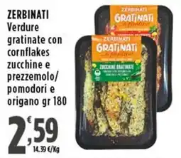 Rossotono Carrefour Zerbinati Verdure gratinate con cornflakes zucchine e prezzemolo offerta