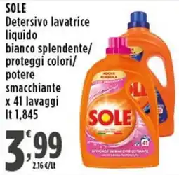 Rossotono Carrefour Detersivo lavatrice liquido bianco splendente/ proteggi colori/ potere smacchiante Sole offerta