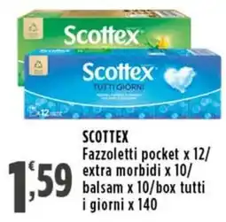 Rossotono Carrefour Scottex Fazzoletti pocket offerta