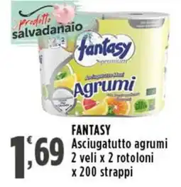 Rossotono Carrefour Fantasy asciugatutto agrumi offerta