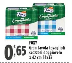 Rossotono Carrefour Foxy Gran tavola tovaglioli scozzesi doppiovelo offerta