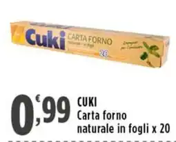 Rossotono Carrefour Cuki Carta forno naturale offerta