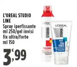 Rossotono Carrefour L'Oréal Studio Line Spray iperfissante/gel invisi offerta