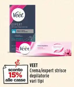 Rossotono Carrefour Veet Crema/expert strisce depilatorie offerta