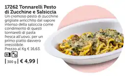 Bofrost Tonnarelli Pesto di Zucchine e Salsiccia offerta