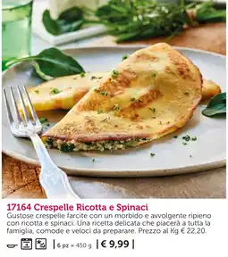 Bofrost Crespelle Ricotta e Spinaci offerta