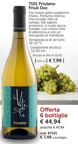Bofrost Le Vigne di friulano offerta