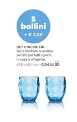 Superstore Coal Set 2 bicchieri in acrilico offerta