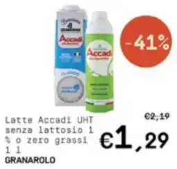 Borello Supermercati Latte Accadi UHT senza lattosio 1% o zero grassi offerta
