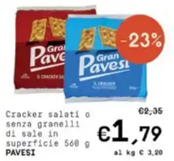 Borello Supermercati Cracker salati o senza granelli di sale offerta