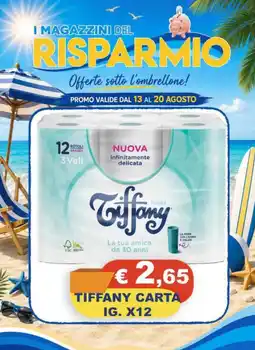 Magazzini del Risparmio Tiffany carta offerta