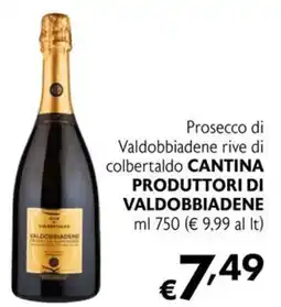Maxi Supermercati Prosecco di Valdobbiadene rive di colbertaldo Cantina Produttori di Valdobbiadene offerta