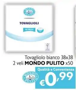 Maxi Supermercati Tovagliolo bianco MONDO PULITO offerta
