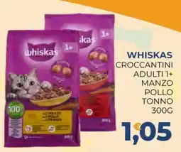 Moderna Whiskas croccantini adulti 1+ manzo pollo tonno offerta