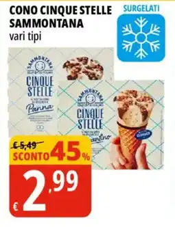 Tigros Cono Cinque Stelle Sammontana offerta