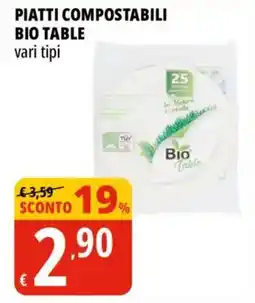 Tigros Piatti compostabili Bio Table offerta