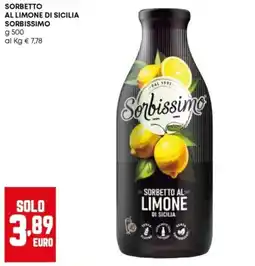 Panorama Sorbissimo sorbetto al limone di sicilia offerta