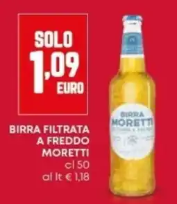 Panorama Birra filtrata a freddo Moretti offerta