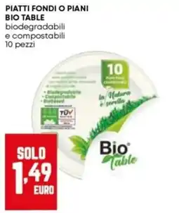 Panorama Piatti fondi o piani Bio Table offerta