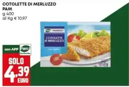 Panorama Cotolette di merluzzo Pam offerta