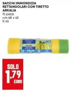 Panorama Sacchi immondizia rettangolari con tiroetto Arkalia offerta