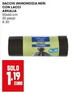 Panorama Sacchi immondizia neri con lacci Arkalia offerta
