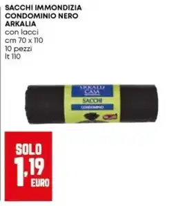 Panorama Sacchi immondizia condominio nero Arkalia offerta