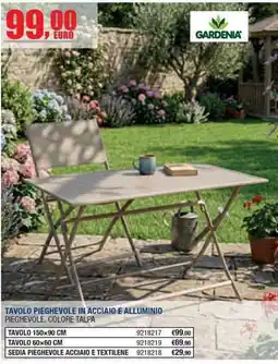 Bricofer Tavolo pieghevole in acciaio e alluminio Gardenia offerta