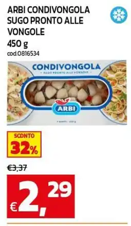 C+C maxigross Arbi condivongola sugo pronto alle vongole offerta