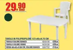 Bricofer Tavolo in polipropilene offerta
