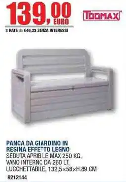 Bricofer Panca da giardino in resina effetto legno offerta