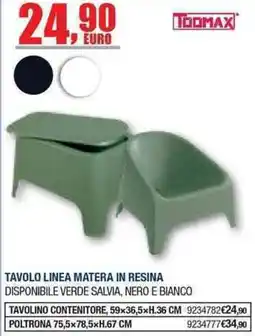 Bricofer Tavolo linea materia in resina Toodmax offerta