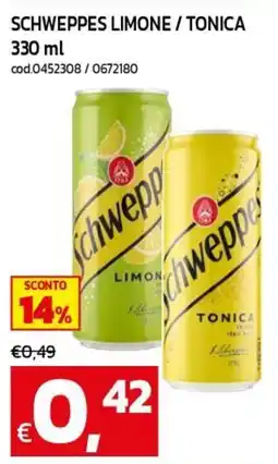 C+C maxigross Schweppes Limone / Tonica offerta