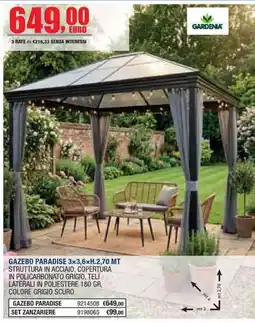 Bricofer Gazebo Paradise Gardenia offerta