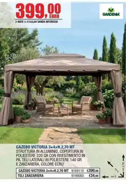 Bricofer Gazebo Victoria Gardenia offerta