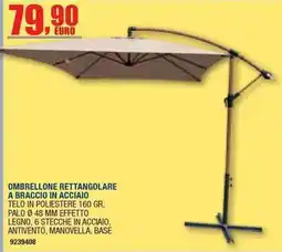 Bricofer Ombrellone rettangolare a braccio in acciaio offerta