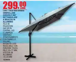 Bricofer Ombrellone girevole 360° rettangolare a braccio in alluminio offerta