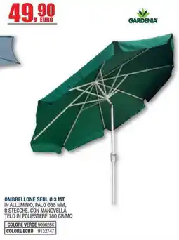 Bricofer Ombrellone Seul Ø 3 MT Gardenia offerta